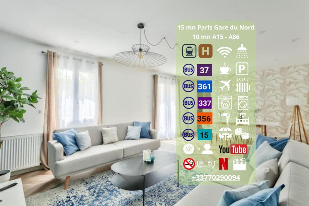 Parking Prive Gratuit - 15Mn Paris - Gare A Pied En 5Mn - Tout Equipee - Terrasse - Jardin - Stade De France - Casino D'Enghien - Hippodrome, Universite Épinay-sur-Seine Zewnętrze zdjęcie